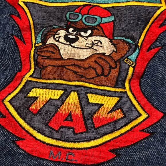 ACME CLOTHING CO Vintage Harley-Davidson ‘TAZ’ Looney Tunes Denim Jean Jacket - Picture 11 of 13